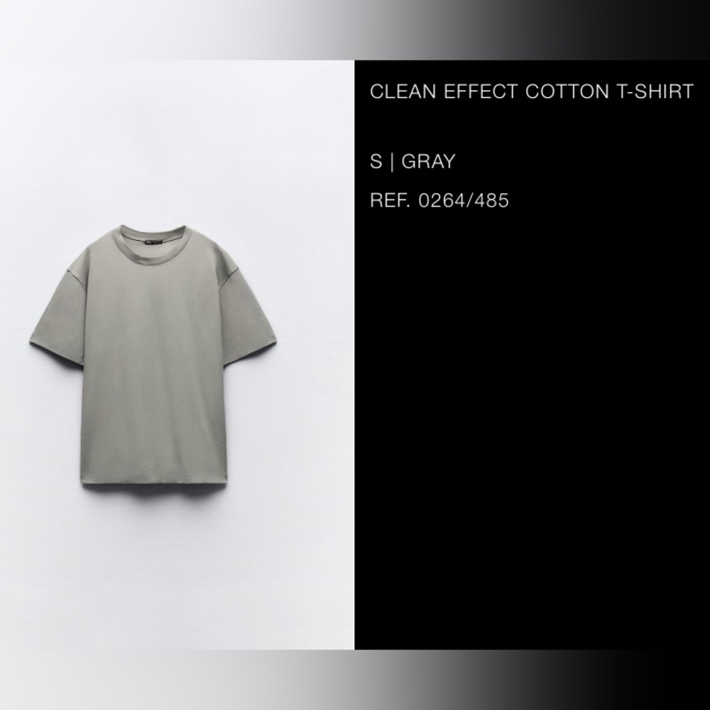 NWT ZARA CLEAN EFFECT COTTON T-SHIRT